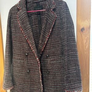 Banana Republic Black and Red Tweed Blazer